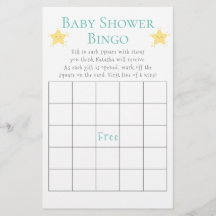 Twinkle Little Star Baby shower Bingo Game