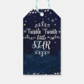 Twinkle Little Star Baby shower Blauw Goud Favor Cadeaulabel (Achterkant)