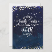 Twinkle Little Star Baby shower Blauw Goud Sterren Kaart (Achterkant)