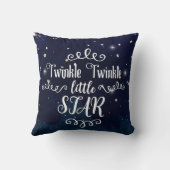 Twinkle Little Star Baby shower Blauw Goud Sterren Kussen (Achterkant)
