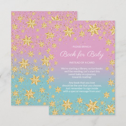 Twinkle Little Star Baby shower Boek voor Baby Kaa Informatiekaartje (Voorkant / Achterkant)