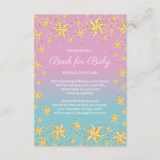 Twinkle Little Star Baby shower Boek voor Baby Kaa Informatiekaartje (Voorkant)