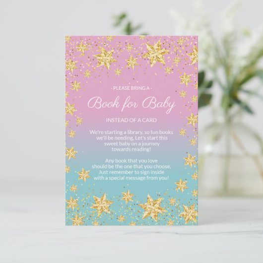 Twinkle Little Star Baby shower Boek voor Baby Kaa Informatiekaartje (Staand voorkant)