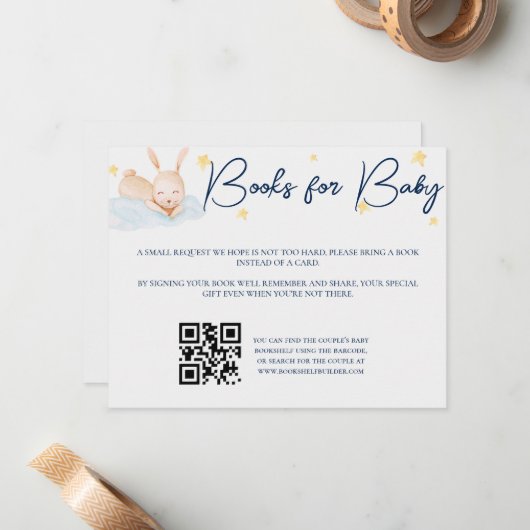 Twinkle Little Star Baby shower Book Kaart Notitiekaartje (Voorkant / Achterkant in situ)