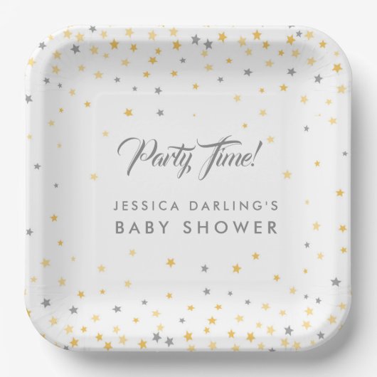 Twinkle Little Star Baby shower Borden Papieren Bordje (Voorkant)
