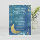 Twinkle Little Star Baby shower by Mail Invitation Kaart (Staand voorkant)