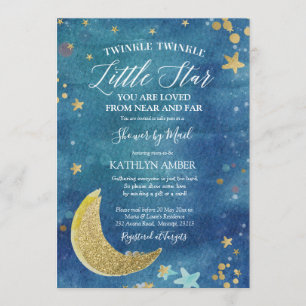 Twinkle Little Star Baby shower by Mail Invitation Kaart
