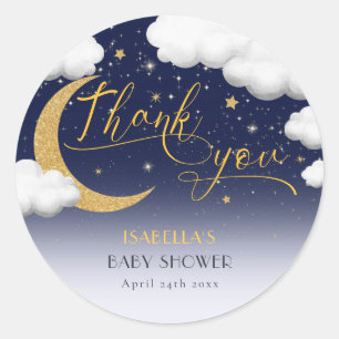Twinkle Little Star Baby shower Dank u Ronde Sticker