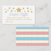 Twinkle Little Star Baby shower Diaper Raffle Informatiekaartje (Voorkant / Achterkant)