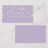 Twinkle Little Star Baby shower Diaper Raffle Informatiekaartje (Voorkant / Achterkant)