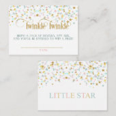 Twinkle Little Star Baby shower Diaper Raffle Informatiekaartje (Voorkant / Achterkant)