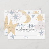 Twinkle Little Star Baby shower Diaper Raffle Informatiekaartje (Voorkant / Achterkant)