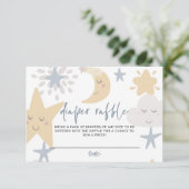 Twinkle Little Star Baby shower Diaper Raffle Informatiekaartje (Staand voorkant)