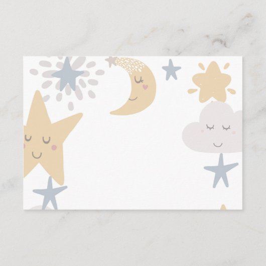 Twinkle Little Star Baby shower Diaper Raffle Informatiekaartje (Achterkant)