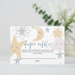 Twinkle Little Star Baby shower Diaper Raffle Informatiekaartje