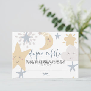 Twinkle Little Star Baby shower Diaper Raffle Informatiekaartje