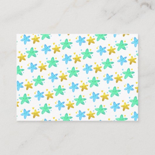 Twinkle Little Star Baby shower Diaper Raffle Informatiekaartje (Achterkant)