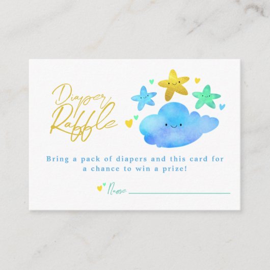 Twinkle Little Star Baby shower Diaper Raffle Informatiekaartje (Voorkant)