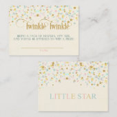 Twinkle Little Star Baby shower Diaper Raffle Informatiekaartje (Voorkant / Achterkant)