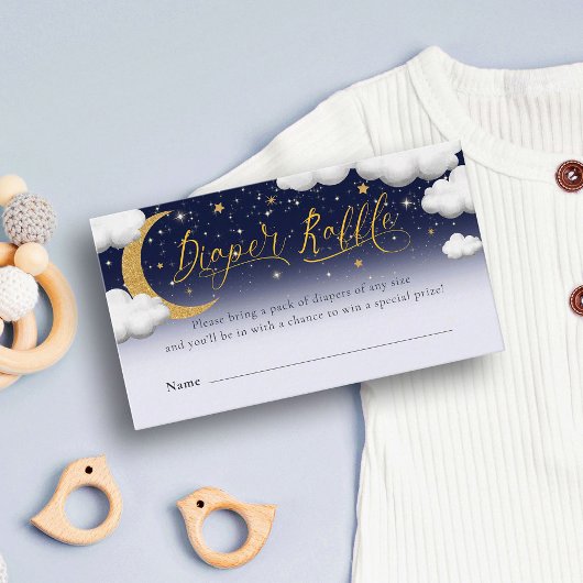 Twinkle Little Star Baby shower Diaper Raffle Informatiekaartje