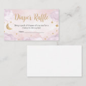 Twinkle Little Star Baby Shower Diaper Raffle Informatiekaartje (Voorkant / Achterkant)