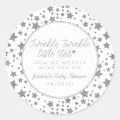 Twinkle Little Star Baby shower Favor Ronde Sticker (Voorkant)