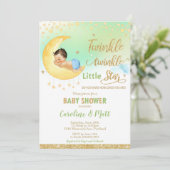Twinkle Little Star Baby shower Genderneutraal Kaart (Staand voorkant)