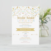 Twinkle Little Star Baby shower Genderneutraal Kaart (Staand voorkant)