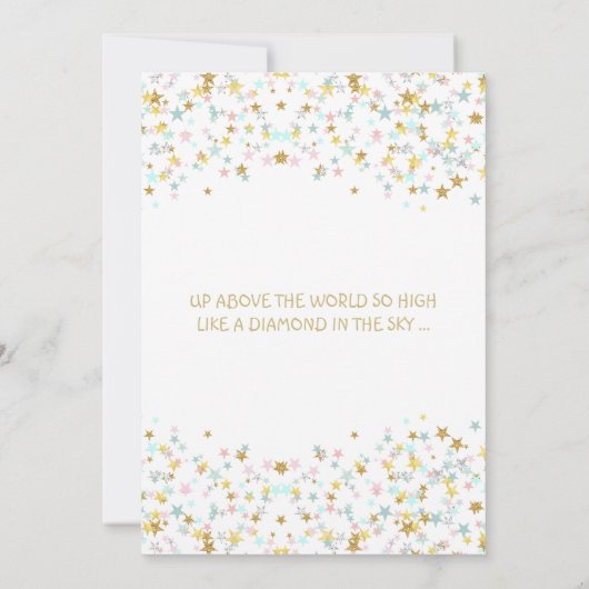 Twinkle Little Star Baby shower Genderneutraal Kaart (Achterkant)