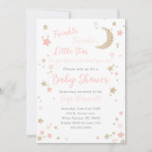Twinkle Little Star Baby shower Girl Kaart (Voorkant)