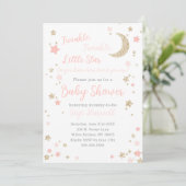 Twinkle Little Star Baby shower Girl Kaart (Staand voorkant)