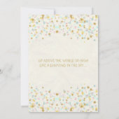 Twinkle Little Star Baby shower Gold Aqua Kaart (Achterkant)