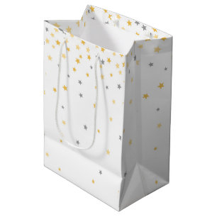 Twinkle Little Star Baby shower Grey and Yellow Medium Cadeauzakje