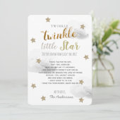 Twinkle Little Star Baby shower Grey Dank u Kaart (Staand voorkant)