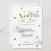 Twinkle Little Star Baby shower Grey Dank u Kaart (Voorkant)