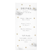 Twinkle Little Star Baby shower Grey Drink Memu Reclamekaart (Voorkant)