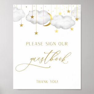 Twinkle Little Star Baby shower Guestbook Poster