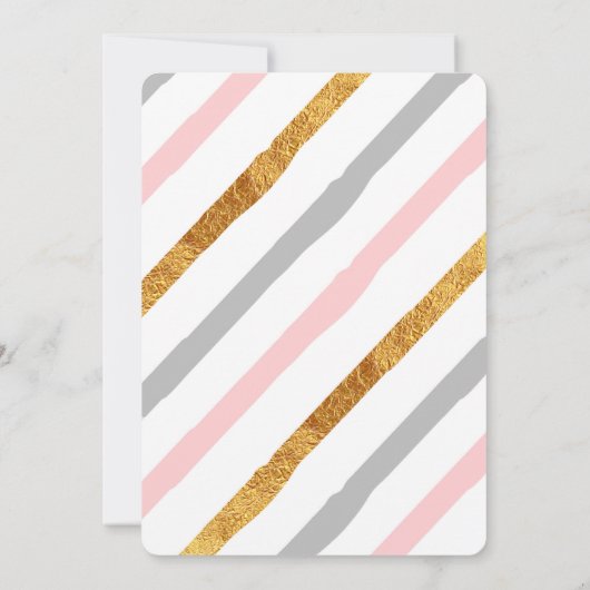 Twinkle Little Star Baby shower Invitation Girl Kaart (Achterkant)