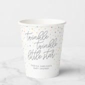 Twinkle Little Star Baby shower Invitation Grey Papieren Bekers (Voorkant)