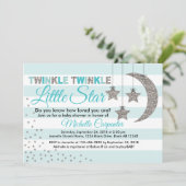 Twinkle Little Star baby shower Invitation Kaart (Staand voorkant)