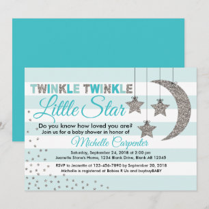 Twinkle Little Star baby shower Invitation Kaart