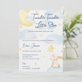 Twinkle Little Star Baby shower Invitation Kaart (Staand voorkant)