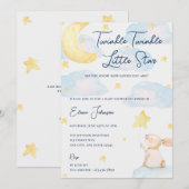 Twinkle Little Star Baby shower Invitation Kaart (Voorkant / Achterkant)