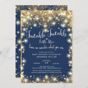 Twinkle Little Star Baby shower Invitation Kaart