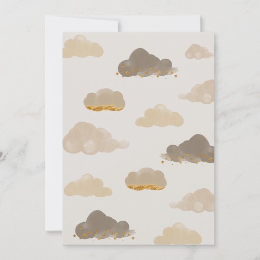 Twinkle Little Star Baby shower Invitation Neutral Kaart (Achterkant)