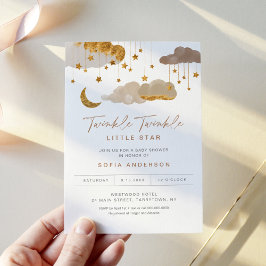 Twinkle Little Star Baby shower Invitation Neutral Kaart