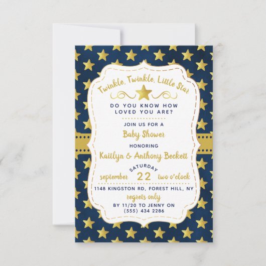 Twinkle Little Star Baby shower Kaart (Voorkant)