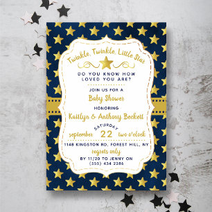 Twinkle Little Star Baby shower Kaart