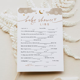 Twinkle Little Star Baby shower Libs Game Kaart