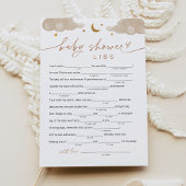 Twinkle Little Star Baby shower Libs Game Kaart